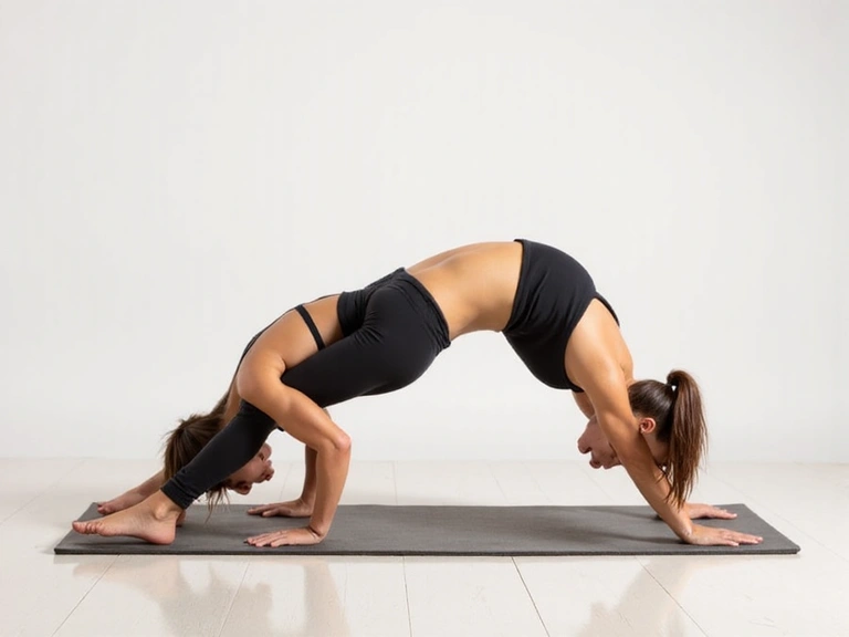 Person demonstrating a gentle cat-cow stretch on a yoga mat