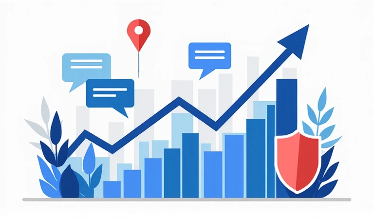 Illustration of data being used for various purposes like analytics, communication, and security